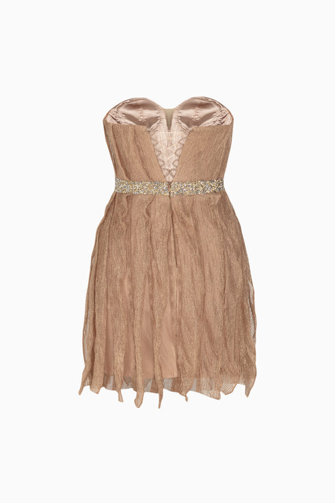 Tricot Floral Stone Belted Mini Dress